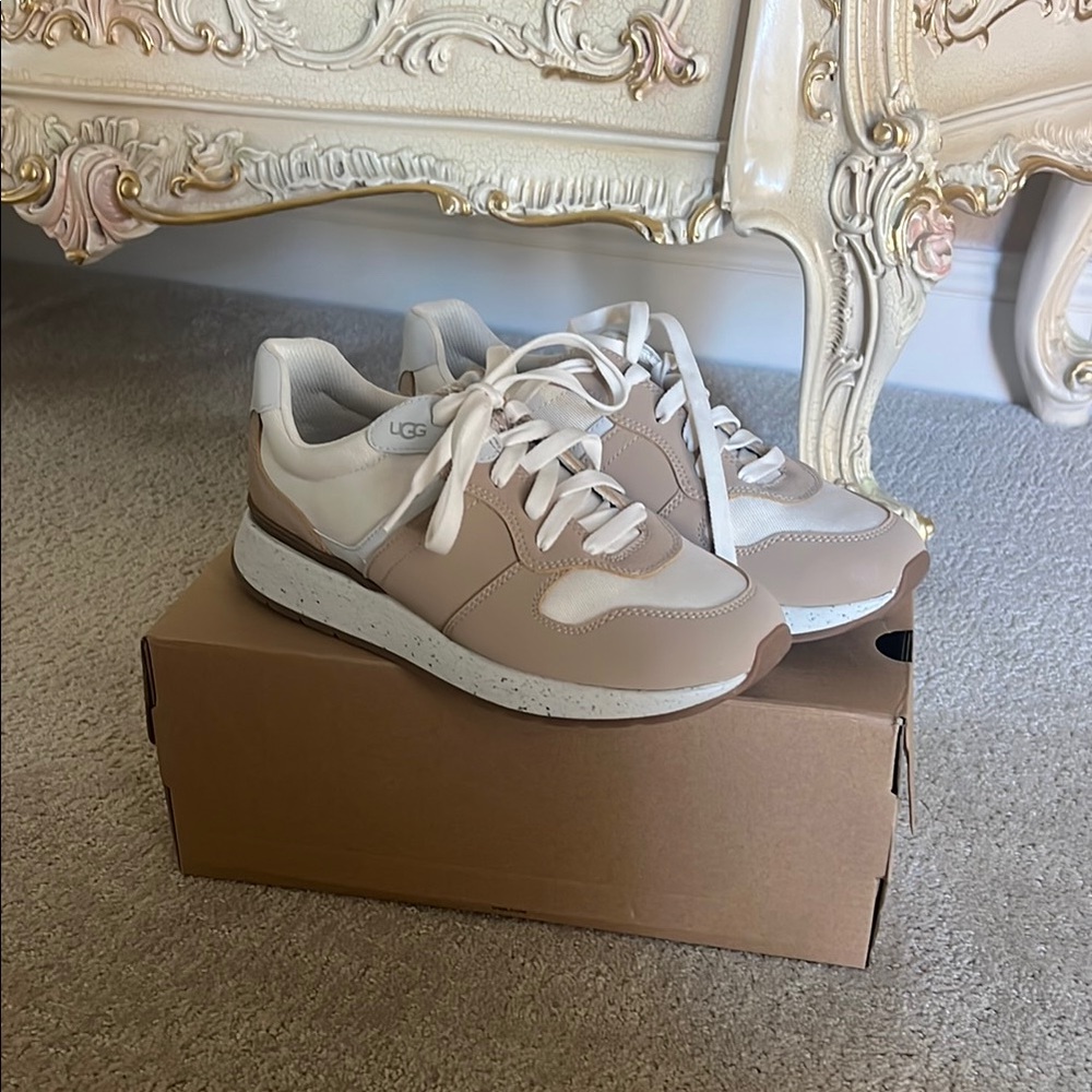 UGG Cream and White Casual Sneakers